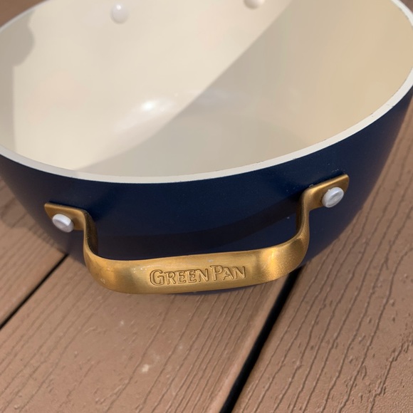 GREEN PAN RESERVE 5 QT 10” STOCK POT DUTCH OVEN w/GLASS LID NAVY NEVER USED - Picture 4 of 13